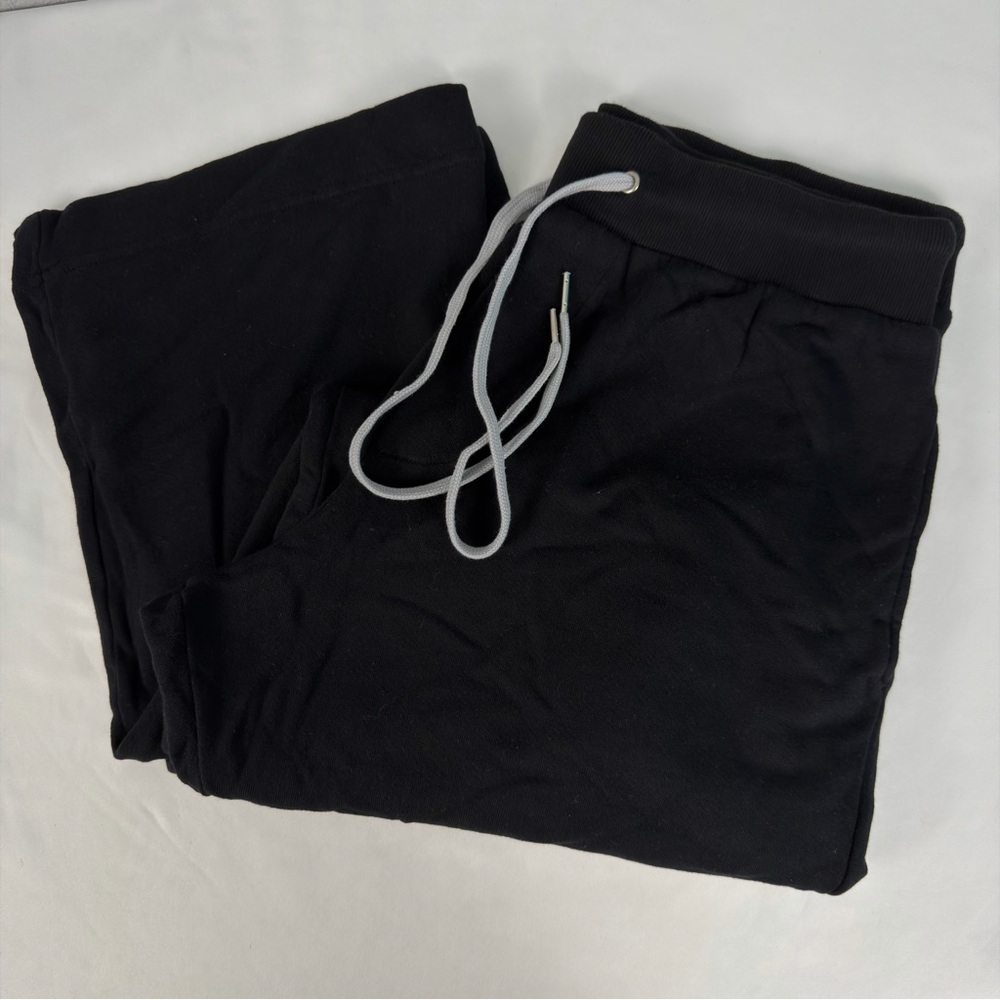 NWOT Women’s Black Wide Leg Sweat Pants, XL